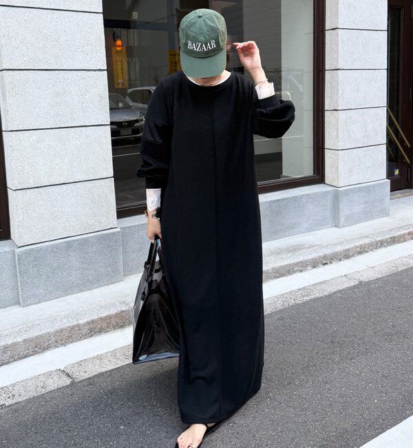  「【インフルエンサーSAKURA企画】リネンライクエアリー袖切替ワンピース」|ワンピース|