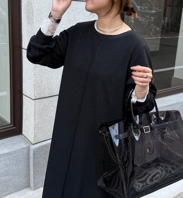  「【インフルエンサーSAKURA企画】リネンライクエアリー袖切替ワンピース」|ワンピース|