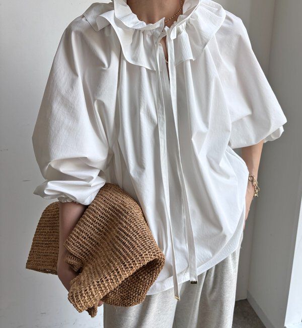  「ダブルフリルカラーブラウス」|シャツ・ブラウス|