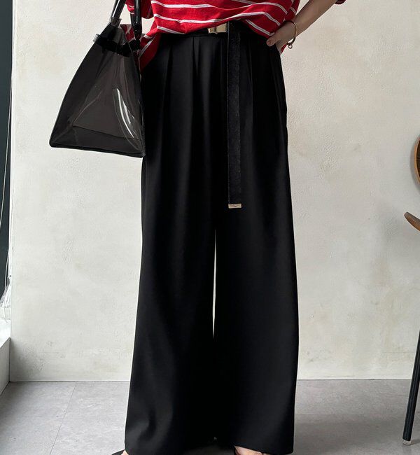  「ドライタッチワイドパンツ」|チノ|