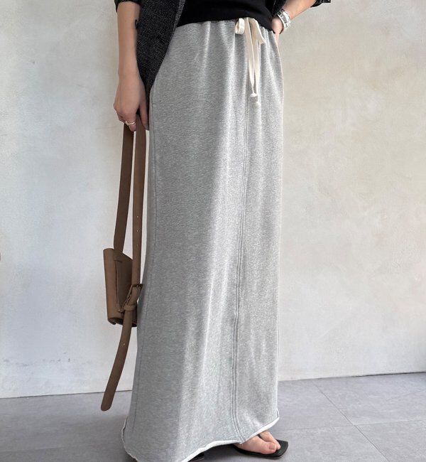  「裏毛ロングスカート」|スカート|グレー
