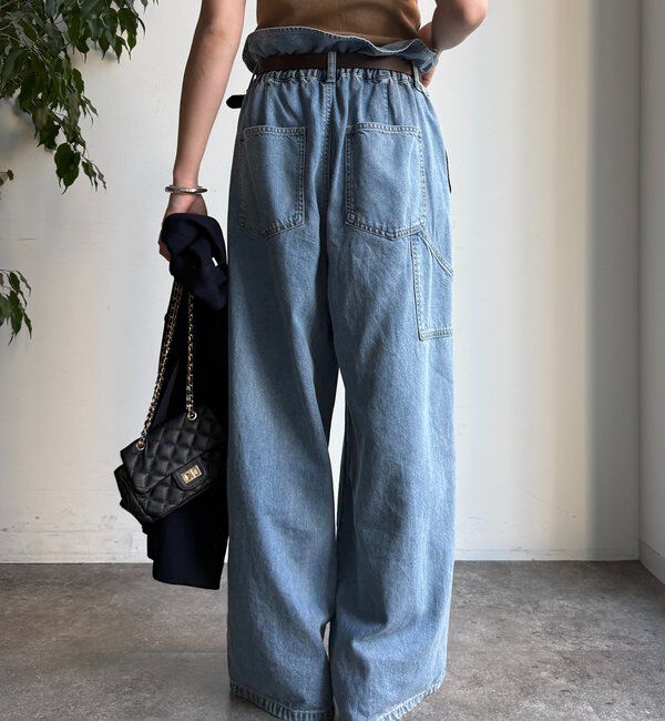  「ウエスト折り返しギャザーデニム」|デニム|