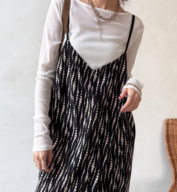  「【WEB限定/セットアップ対応】ラップキャミサロペット」|ワンピース|ブラックその他1