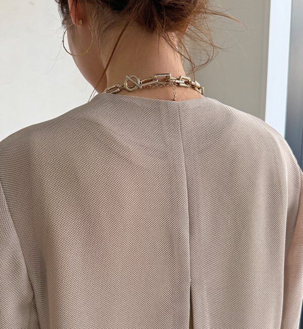  「メッシュノーカラーバックリボンジャケット」|テーラードジャケット|