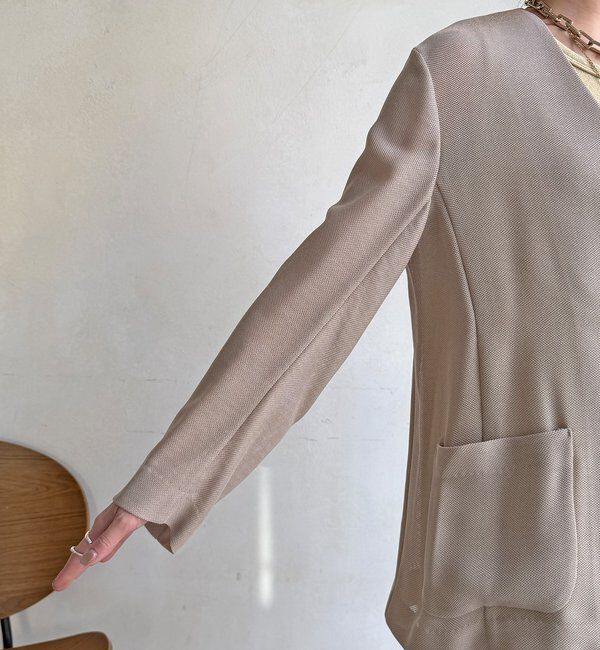  「メッシュノーカラーバックリボンジャケット」|テーラードジャケット|