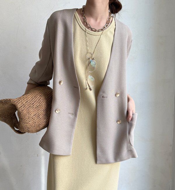  「メッシュノーカラーバックリボンジャケット」|テーラードジャケット|