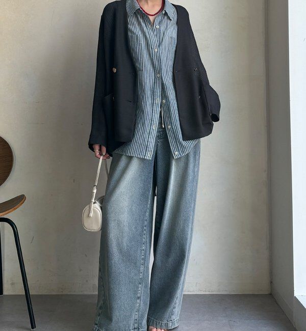  「メッシュノーカラーバックリボンジャケット」|テーラードジャケット|