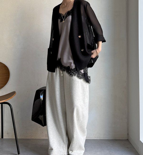  「メッシュノーカラーバックリボンジャケット」|テーラードジャケット|