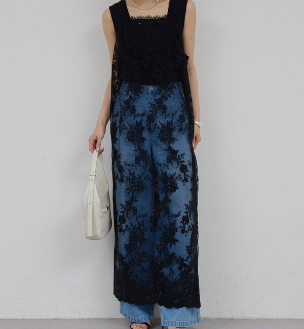  「【手洗い可】シアーレースキャミワンピース」|ワンピース|