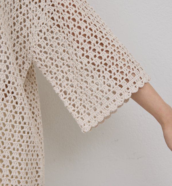  「【HERITANOVUM】コットンペーパークロシェットプルオーバー」|ニット・セーター|