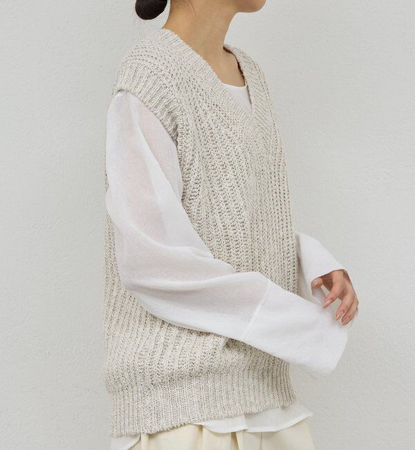  「【HERITANOVUM】リネンコットンニットベスト」|ニット・セーター|