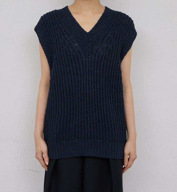  「【HERITANOVUM】リネンコットンニットベスト」|ニット・セーター|