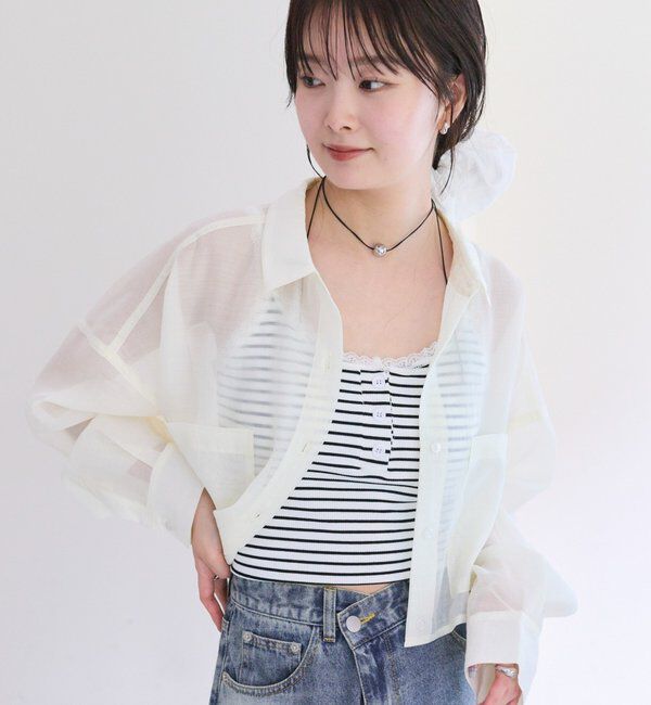  「シアーショートシャツ」|シャツ・ブラウス|オフホワイト