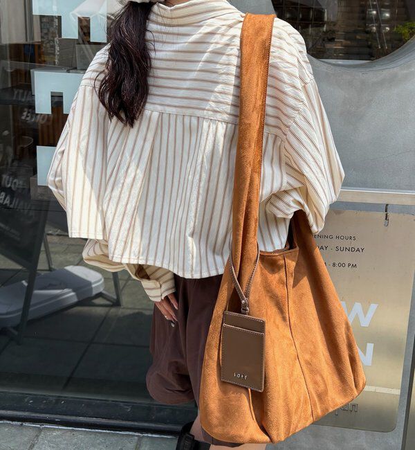  「loti ポーチ付きスウェードトート」|トートバッグ|