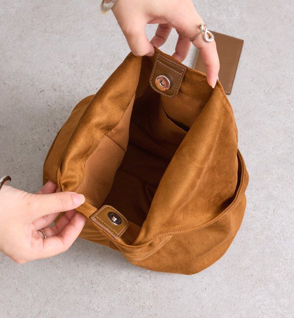  「loti ポーチ付きスウェードトート」|トートバッグ|