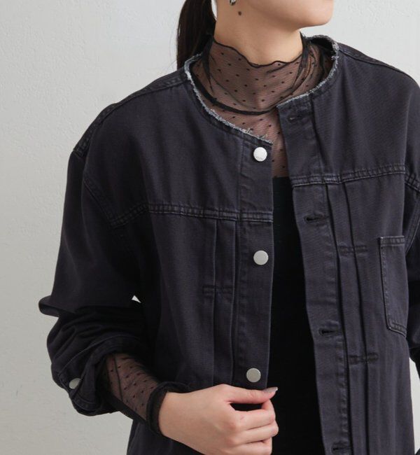  「シアーチュールハイネックプルオーバー」|Tシャツ・カットソー|ブラックその他1