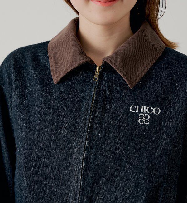  「【セットアップ対応】襟配色デニムジャケット」|デニムジャケット|