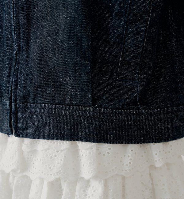  「【セットアップ対応】襟配色デニムジャケット」|デニムジャケット|