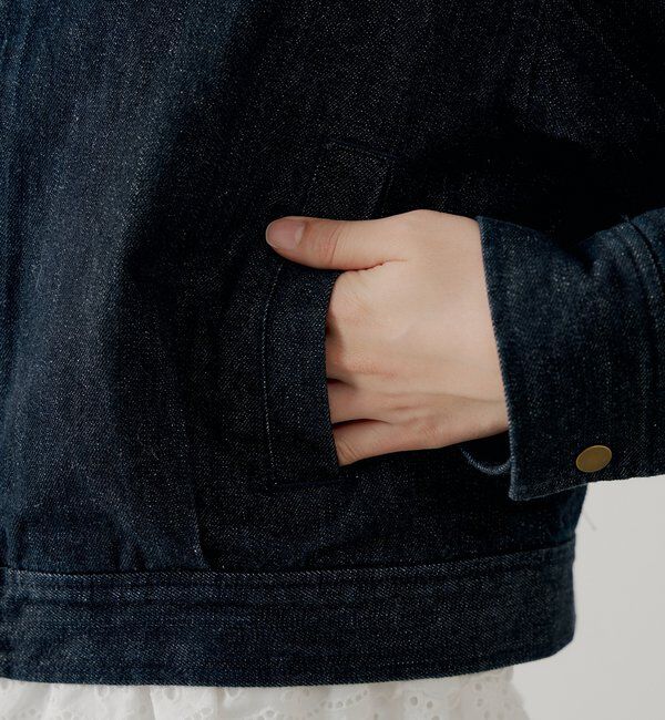  「【セットアップ対応】襟配色デニムジャケット」|デニムジャケット|