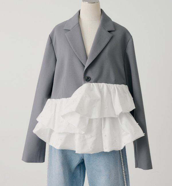  「【SALON by Chico】パールペプラムドッキングジャケット」|その他|