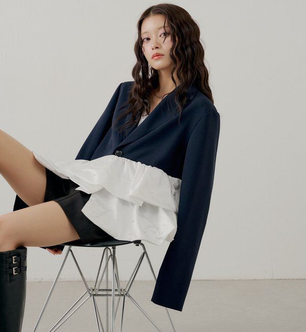  「【SALON by Chico】パールペプラムドッキングジャケット」|その他|