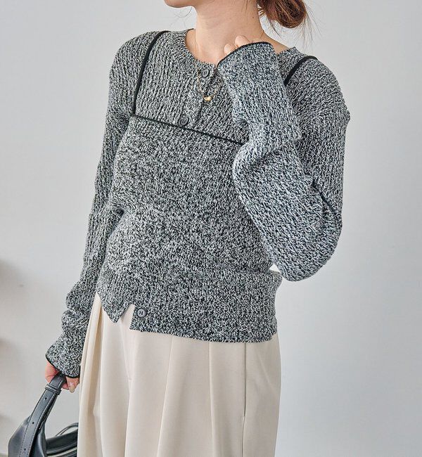  「メランジキャミSETカーディガン」|カーディガン|