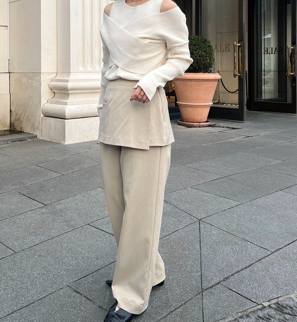  「オフショルクロスレイヤードニット」|ニット・セーター|