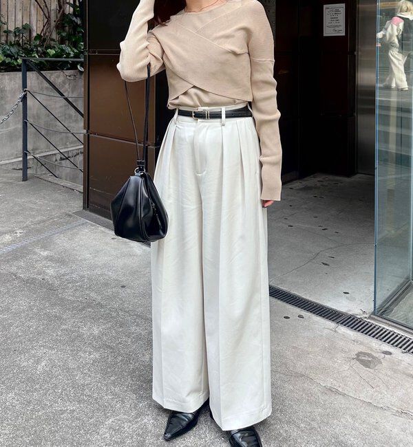  「オフショルクロスレイヤードニット」|ニット・セーター|