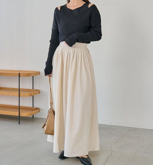  「オフショルクロスレイヤードニット」|ニット・セーター|