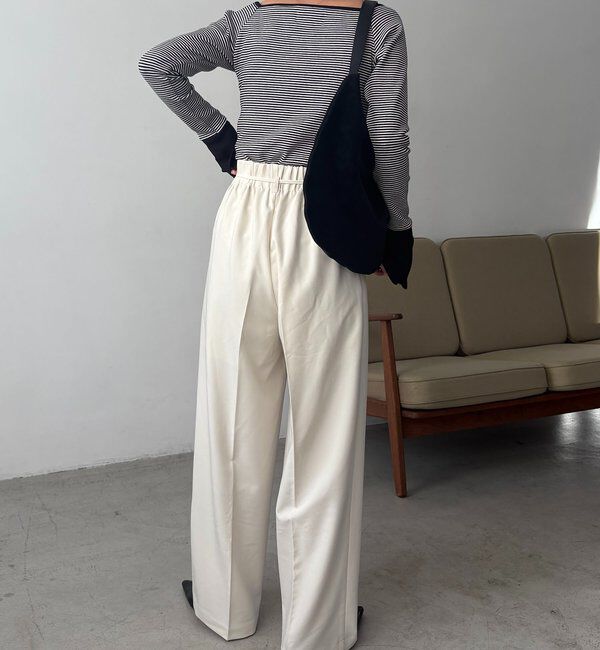  「【低身長サイズあり】ピンタックリボンパンツ」|チノ|