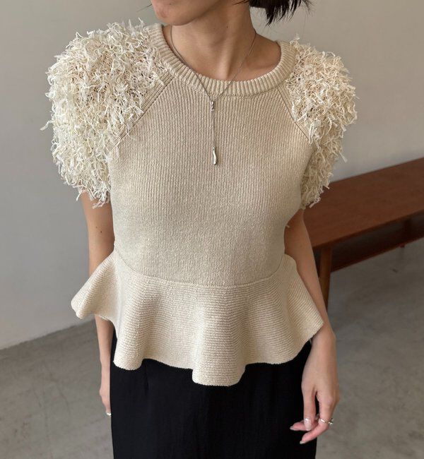  「フリンジペプラムニット」|ニット・セーター|