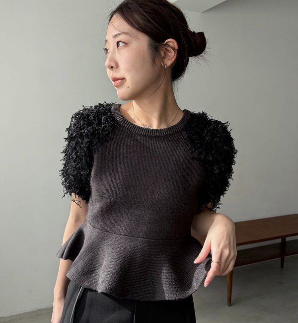  「フリンジペプラムニット」|ニット・セーター|
