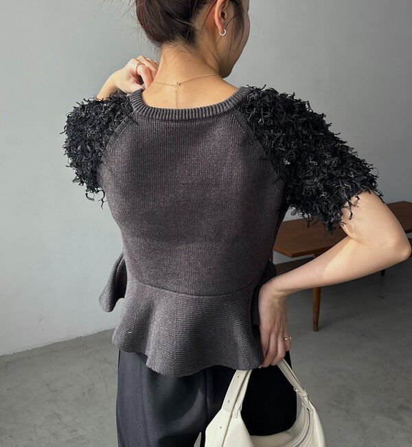  「フリンジペプラムニット」|ニット・セーター|