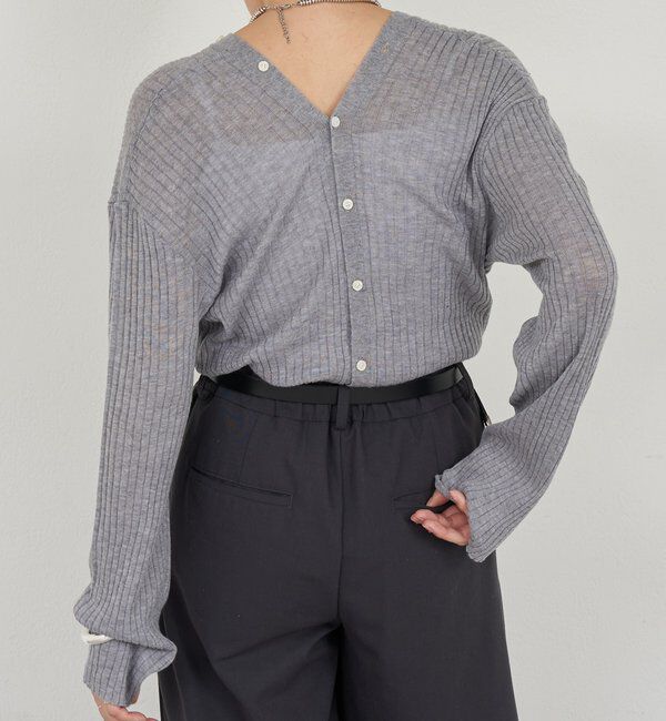  「2WAYリブカーディガン」|カーディガン|グレー