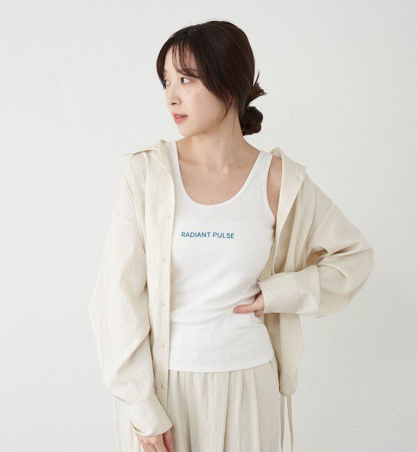  「【26SS予約】刺繍リブタンクトップ」|キャミソール|