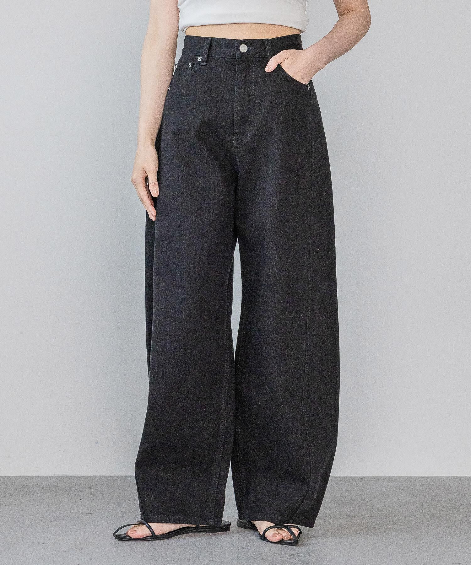 A part by 「Apbコクーンデニムパンツ」|デニム|ブラック