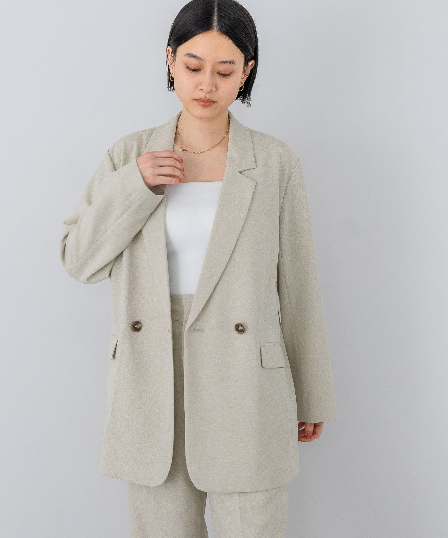 A part by 「リネンライクWジャケット」|テーラードジャケット|