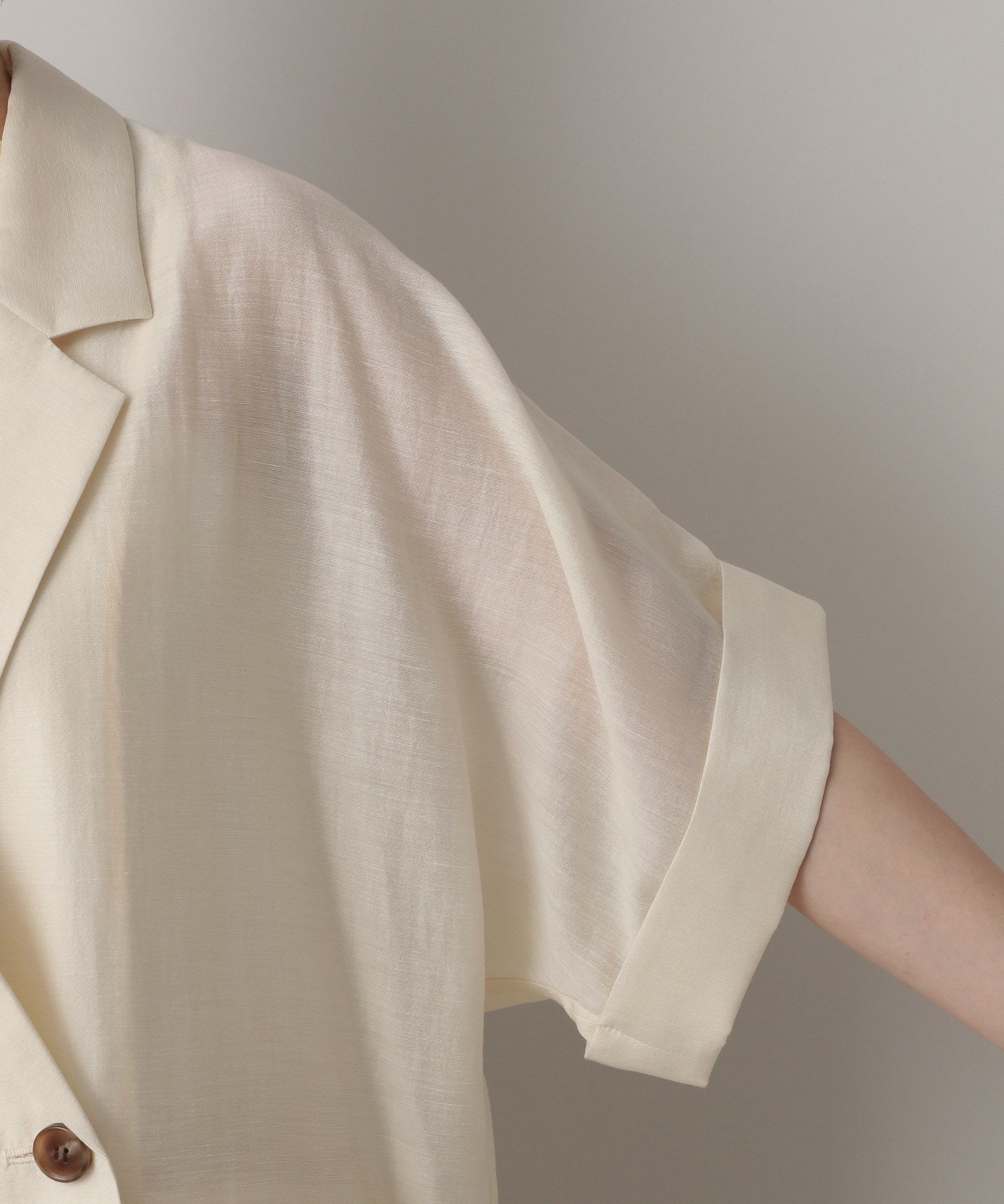 A part by 「アセテートリネン半袖ジャケット」|テーラードジャケット|