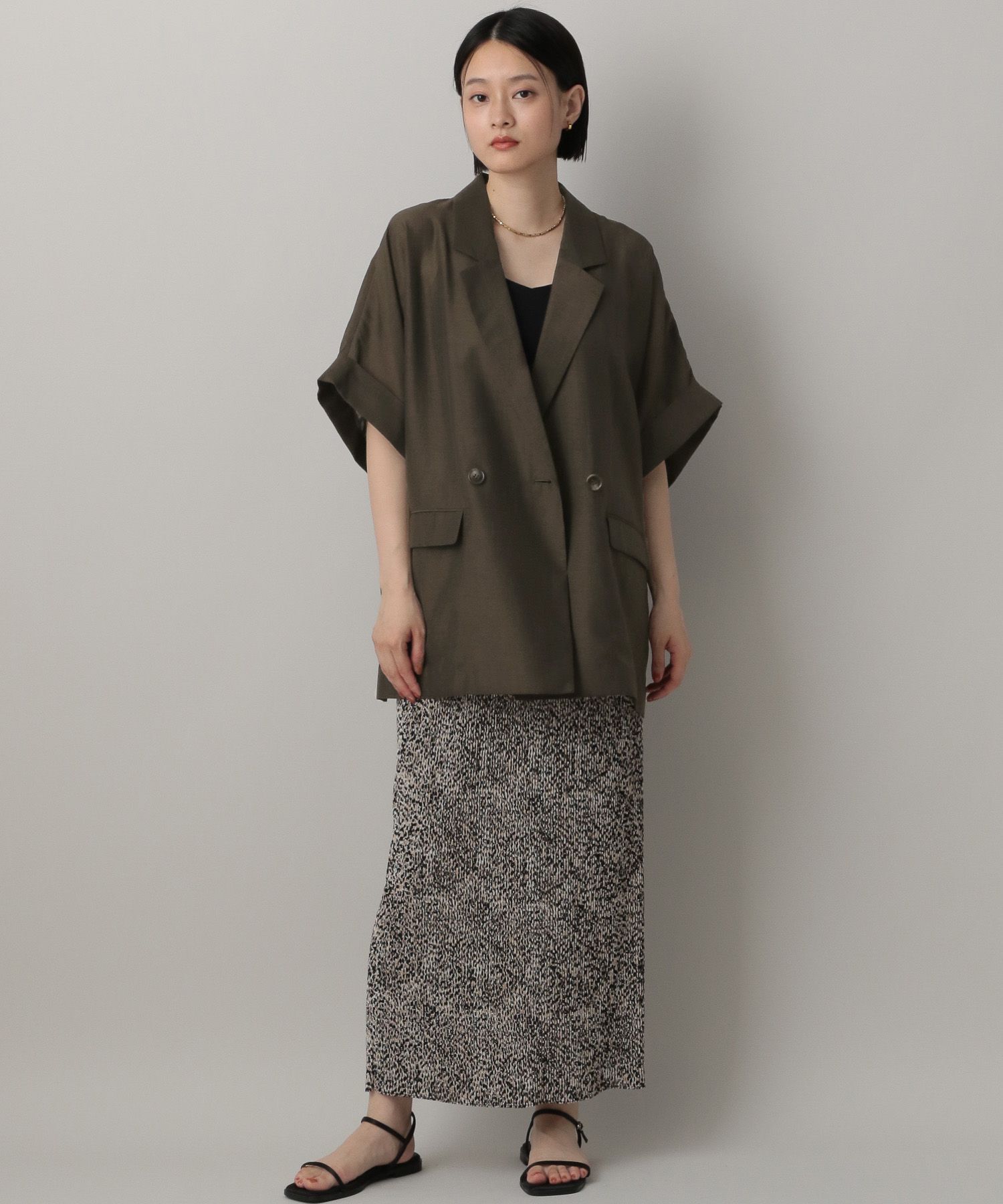 A part by 「アセテートリネン半袖ジャケット」|テーラードジャケット|