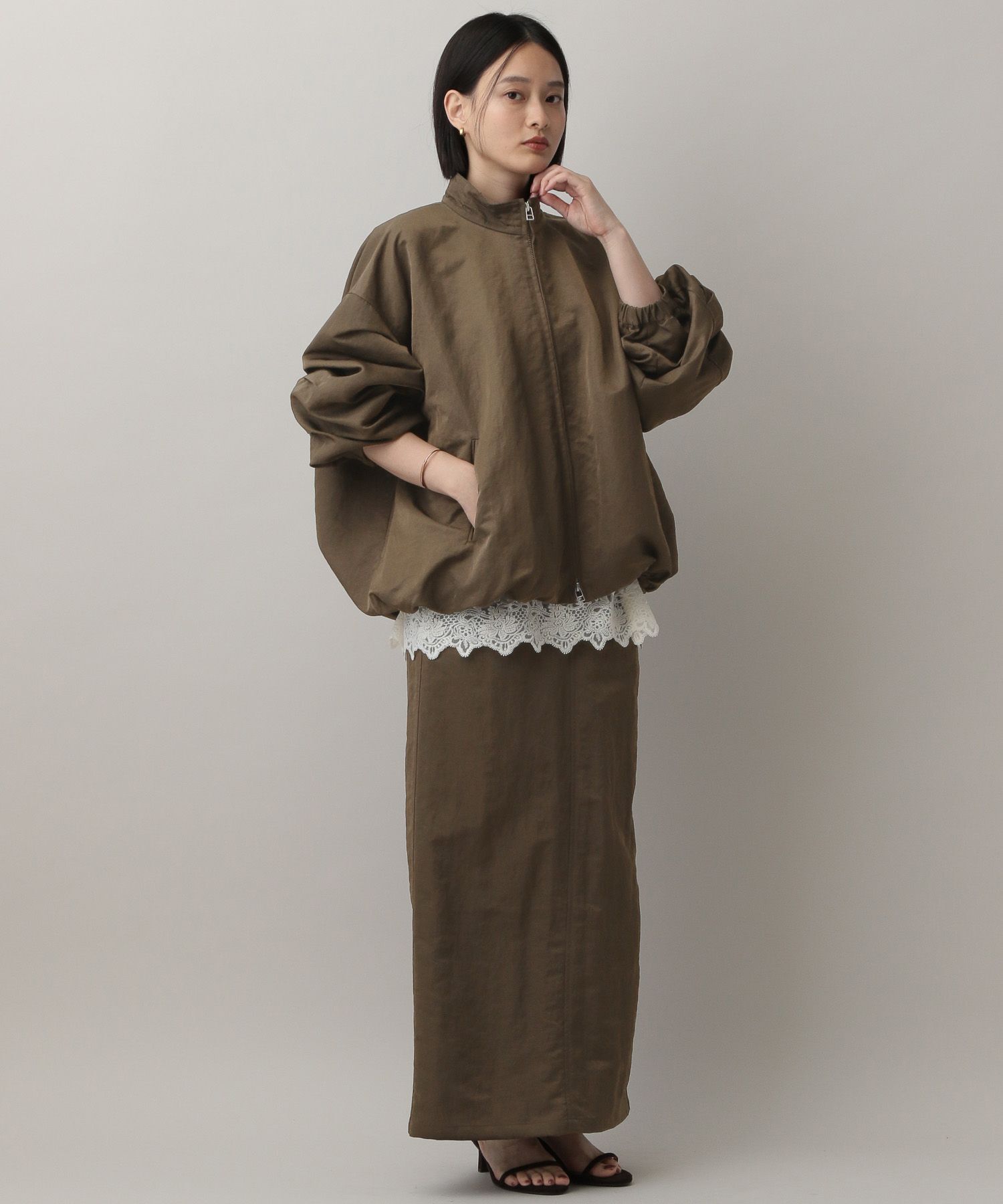 A part by 「【セットアップ対応】ナイロンタイトスカート」|スカート|