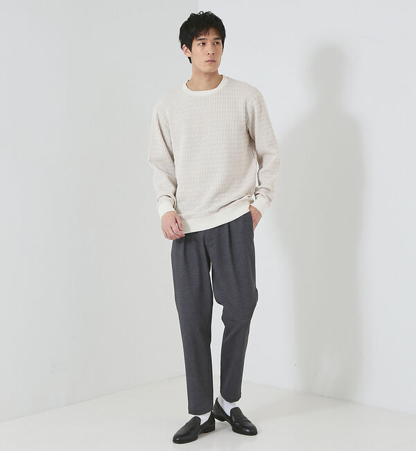 ABAHOUSE「クォーターゲージ ストライプコード プルオーバー ニット」|ニット・セーター|