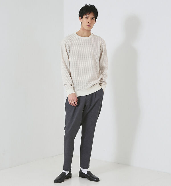 ABAHOUSE「クォーターゲージ ストライプコード プルオーバー ニット」|ニット・セーター|