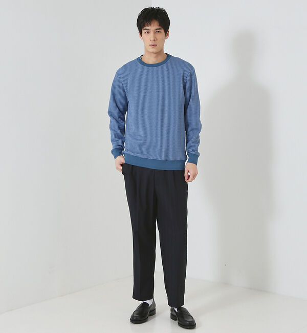 ABAHOUSE「クォーターゲージ ストライプコード プルオーバー ニット」|ニット・セーター|