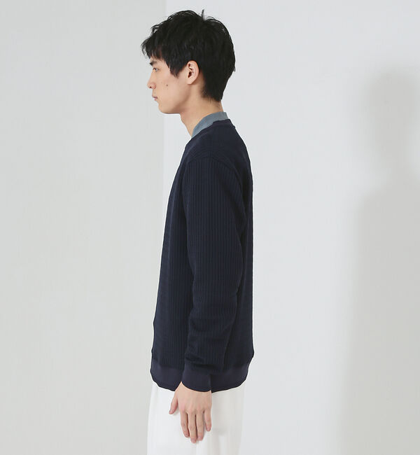 ABAHOUSE「クォーターゲージ ストライプコード プルオーバー ニット」|ニット・セーター|