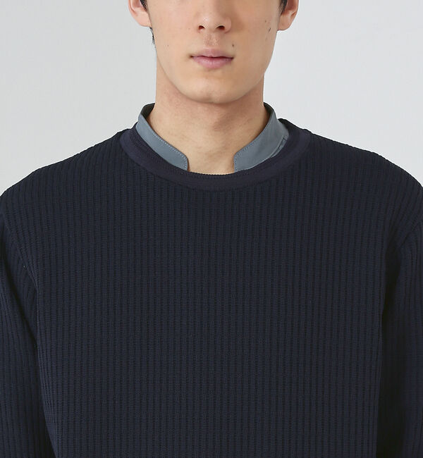 ABAHOUSE「クォーターゲージ ストライプコード プルオーバー ニット」|ニット・セーター|