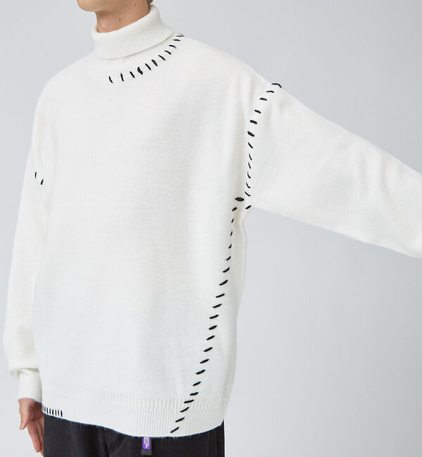 ABAHOUSE「【AH ABAHOUSE】ハンドステッチ タートルネック オーバー ニット」|ニット・セーター|
