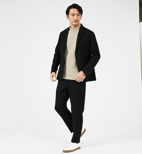 ABAHOUSE「【セットアップ対応】カシミヤタッチ ピーチ起毛 ストレッチ ジャケット」|テーラードジャケット|