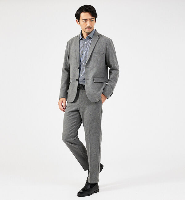 ABAHOUSE「【セットアップ対応】カシミヤタッチ ピーチ起毛 ストレッチ ジャケット」|テーラードジャケット|