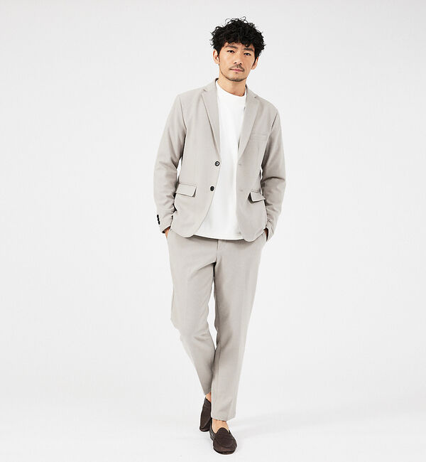 ABAHOUSE「【セットアップ対応】カシミヤタッチ ピーチ起毛 ストレッチ ジャケット」|テーラードジャケット|