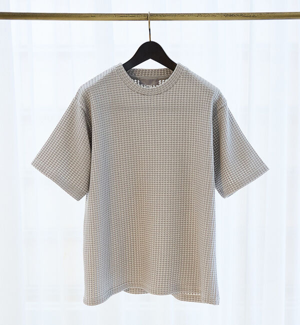 ABAHOUSE「【立体ビッグワッフル】 半袖Tシャツ」|Tシャツ・カットソー|グレージュ